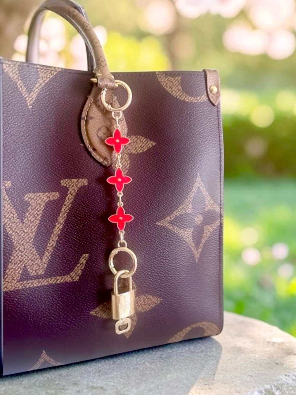 Louis Vuitton Padlock with Unbranded Flower Bag Charm